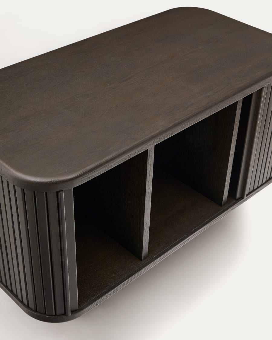 Mailen bathroom cupboard in ash veneer in a dark finish, 90 x 45 cm
