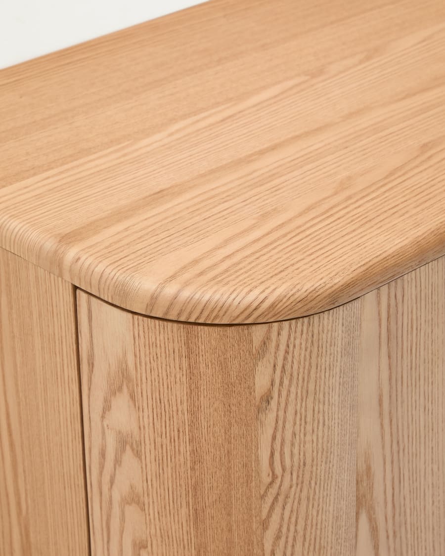 Salaya ash laminated plywood bathroom cupboard in a natural finish, 90 x 45 cm
