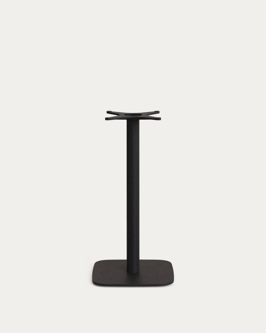 Saura square high bar table black steel frame natural finish acacia top 96x70x70cm FSC100%