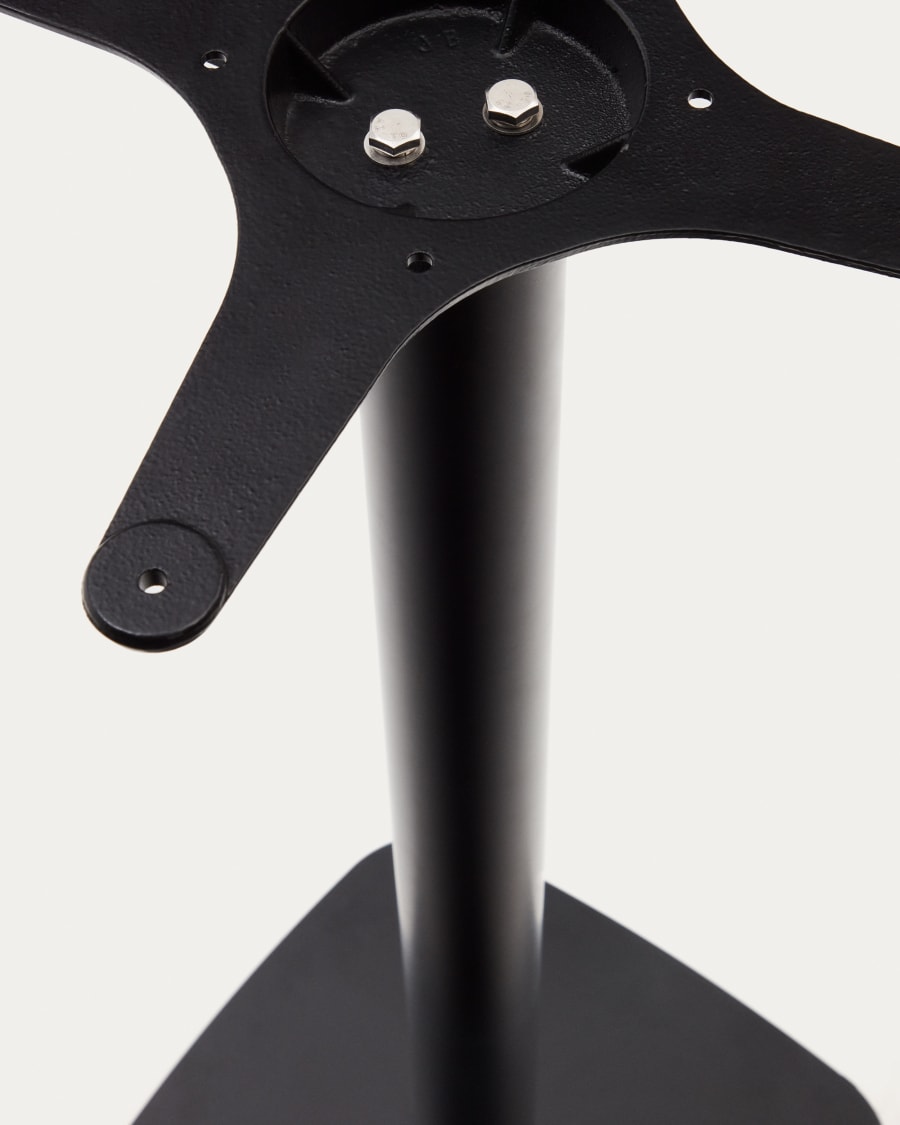 Saura square high bar table black steel frame natural finish acacia top 96x70x70cm FSC100%