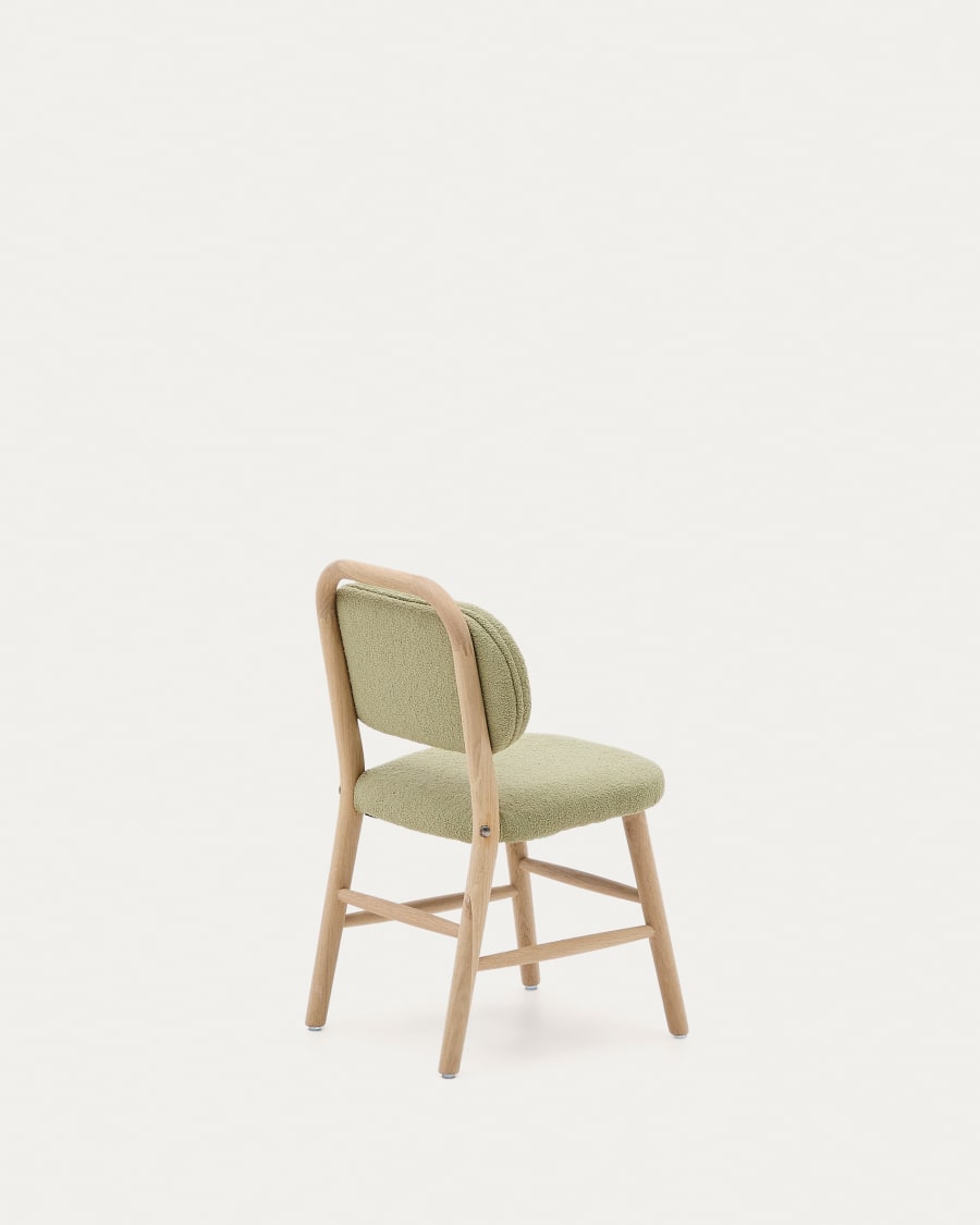 Helda child’s chair in green bouclé and solid oak wood FSC Mix Credit