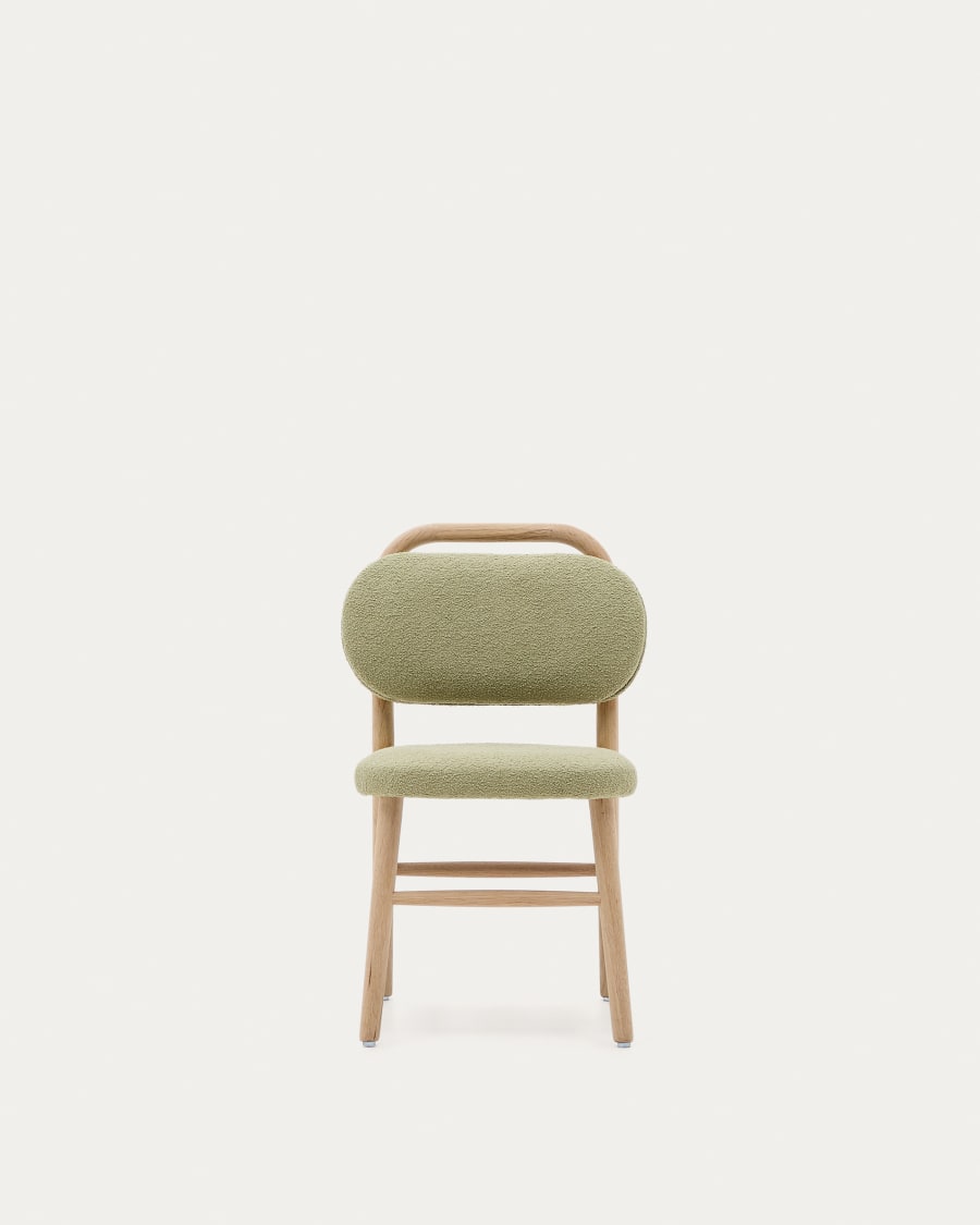 Helda child’s chair in green bouclé and solid oak wood FSC Mix Credit