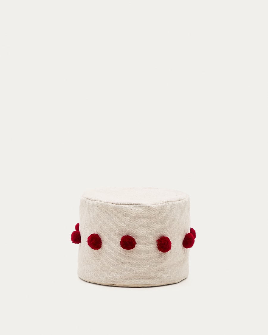 Avalaya Collana Lunga Con Nappa E Pom Pom – Perline Di Vetro Rosso Scarlatto, Lunghezza 88 Cm, Gioiello Femminile