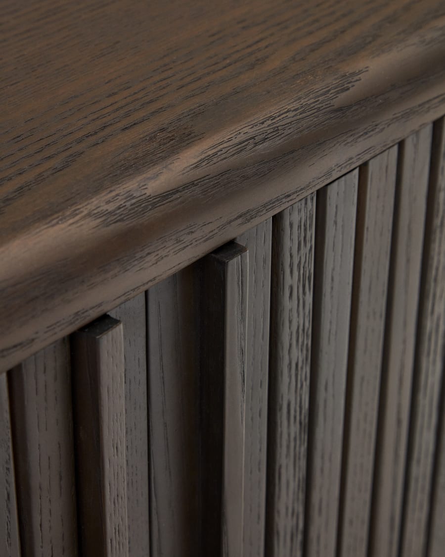 Mailen 2 door TV stand in ash veneer with a dark finish 200 x 50 cm