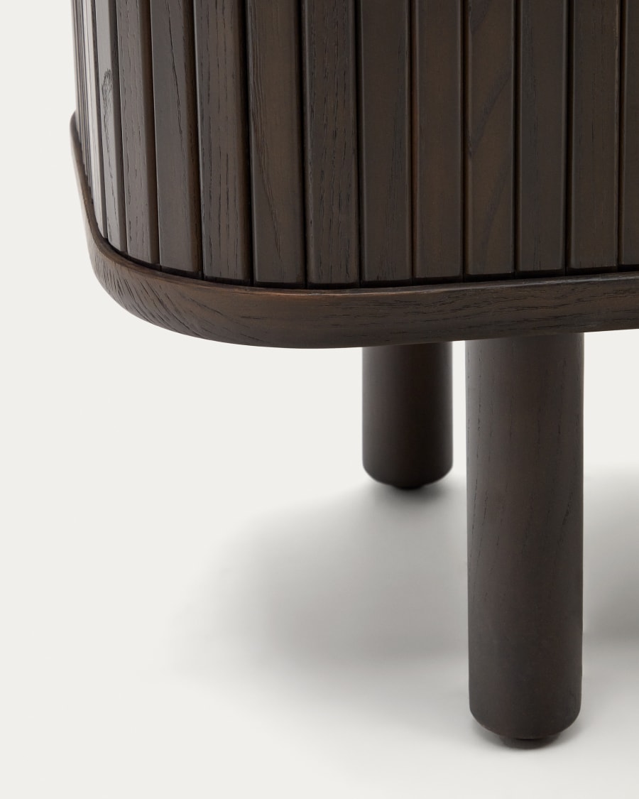 Mailen 2 door TV stand in ash veneer with a dark finish 200 x 50 cm