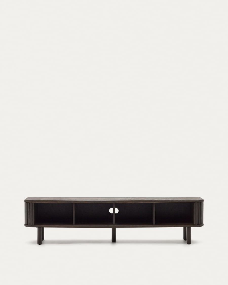 Mailen 2 door TV stand in ash veneer with a dark finish 200 x 50 cm
