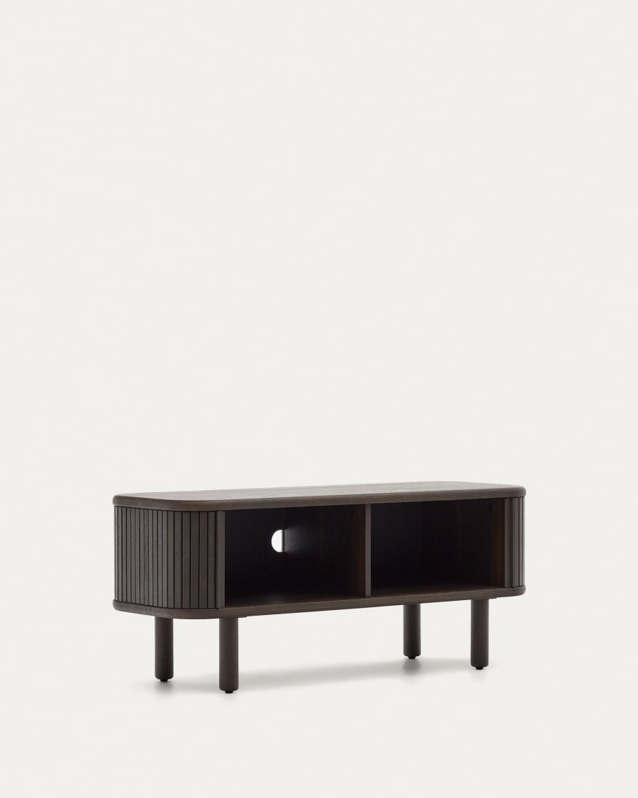 Mailen 2 door TV stand in ash veneer with a dark finish 120 x 50 cm