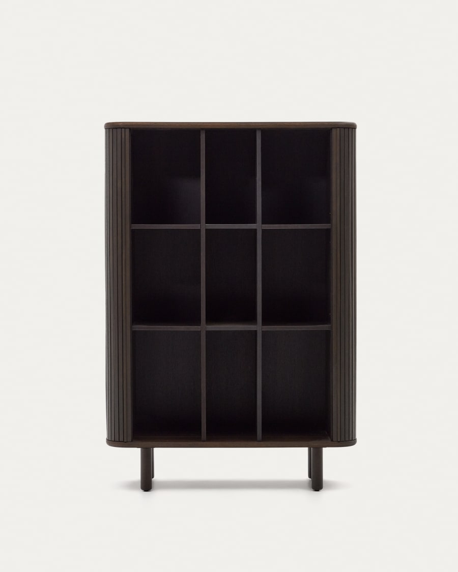 Mailen 2 door highboard in ash veneer with a dark finish 110 x 160 cm