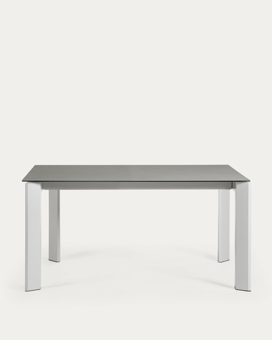 Axis Ausziehtisch Feinsteinzeug mit Hydra Plomo Finish Beine in Grau 160 (220) cm