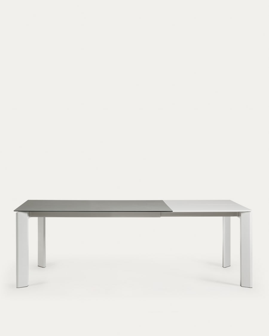 Axis Ausziehtisch Feinsteinzeug mit Hydra Plomo Finish Beine in Grau 160 (220) cm
