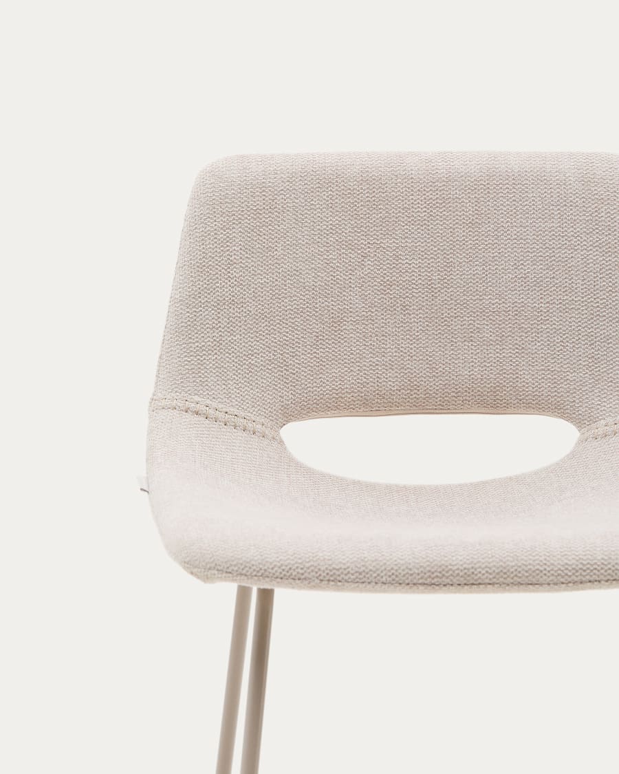 Zahara beige stool with steel in a beige finish, height 65 cm