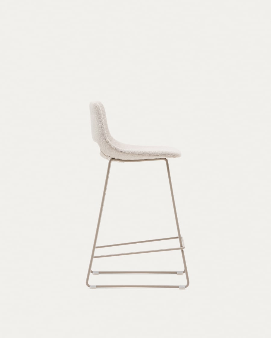 Zahara beige stool with steel in a beige finish, height 65 cm