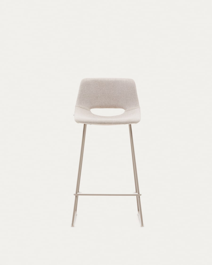 Zahara beige stool with steel in a beige finish, height 65 cm