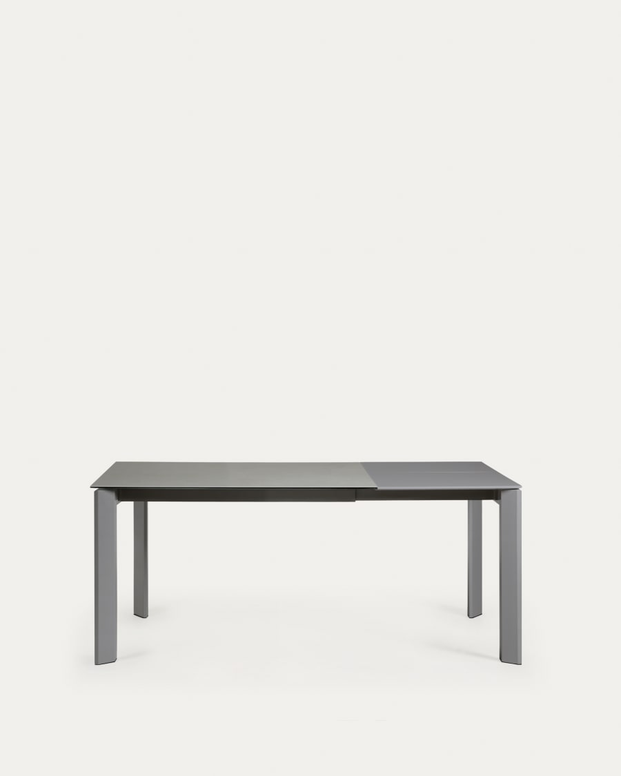 Axis Ausziehtisch Feinsteinzeug Hydra Plomo Finish und Stahlbeine Anthrazit 120 (180) cm