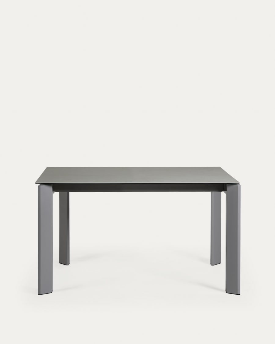 Axis Ausziehtisch Feinsteinzeug mit Hydra Plomo Finish Stahlbeine Anthrazit 140 (200) cm