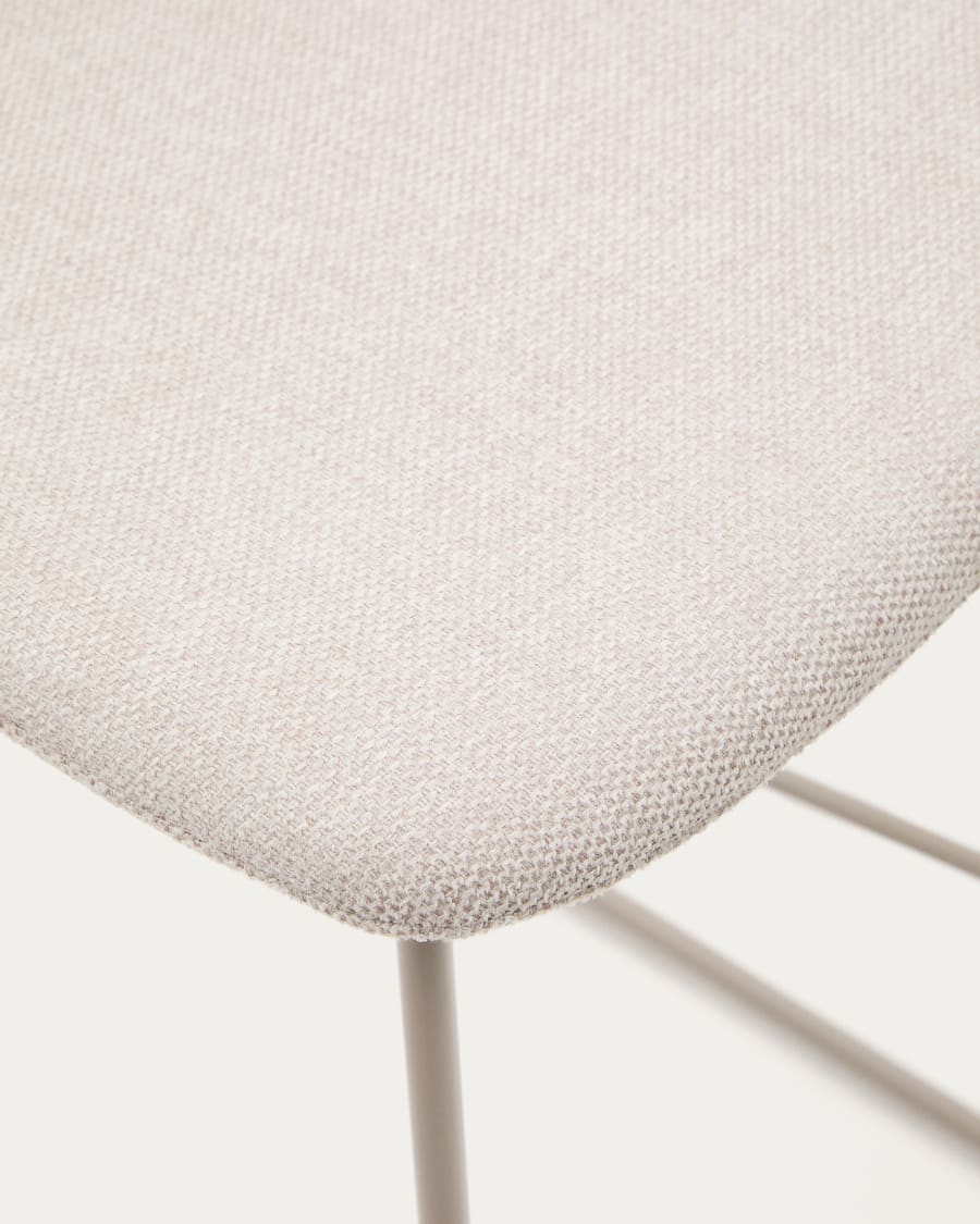 Zahara beige stool with steel in a beige finish, height 76 cm