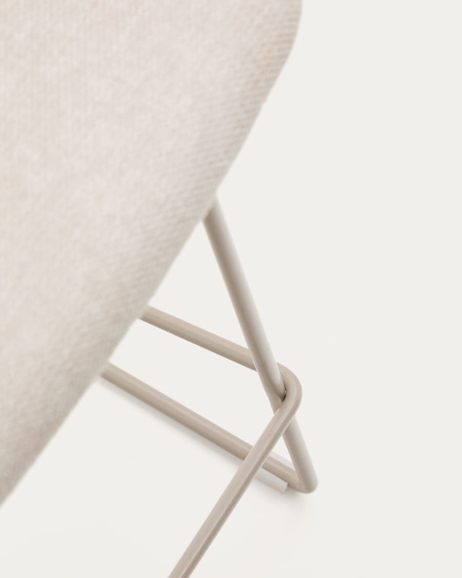 Zahara beige stool with steel in a beige finish, height 76 cm