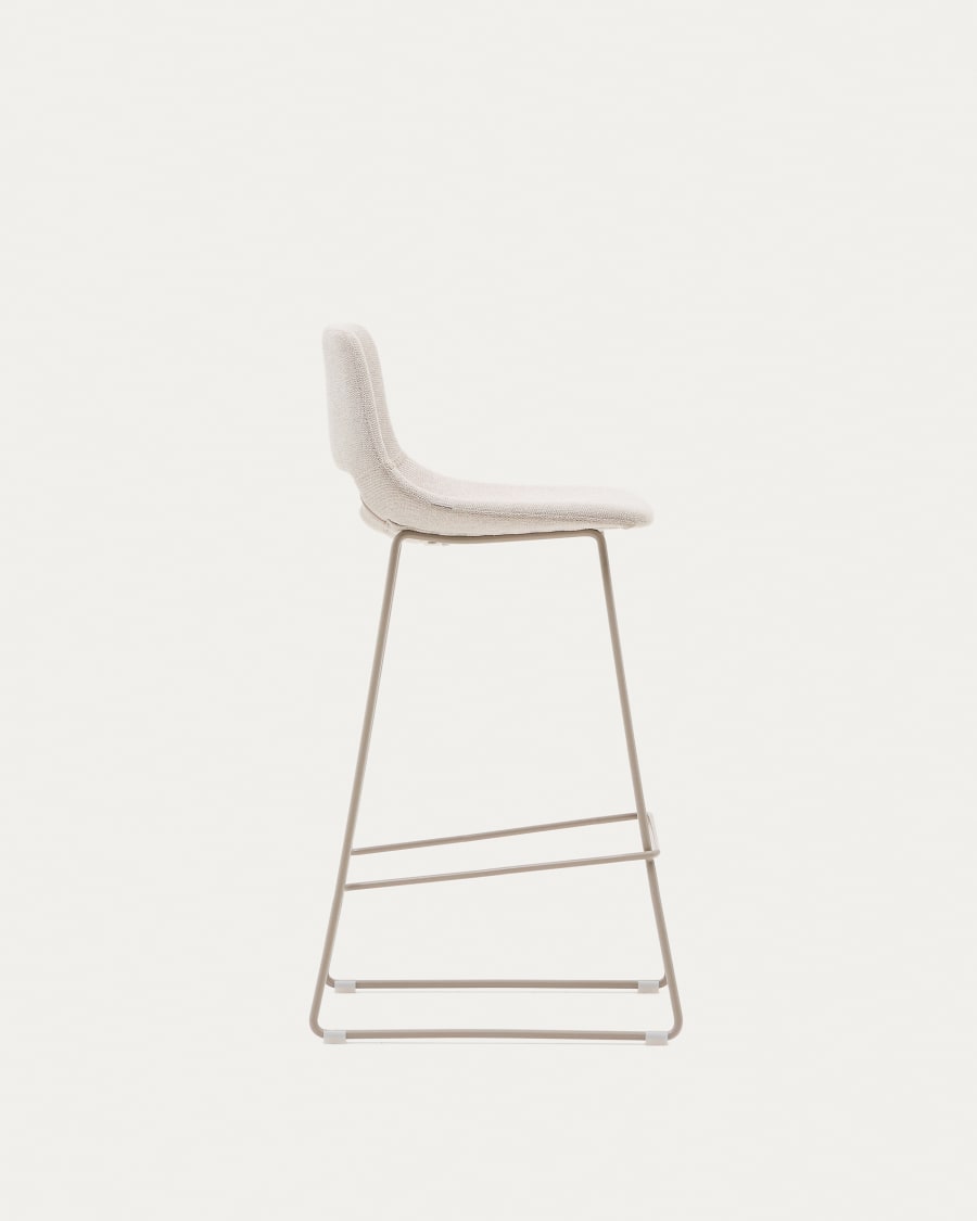 Zahara beige stool with steel in a beige finish, height 76 cm