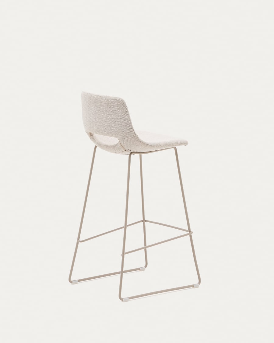 Zahara beige stool with steel in a beige finish, height 76 cm