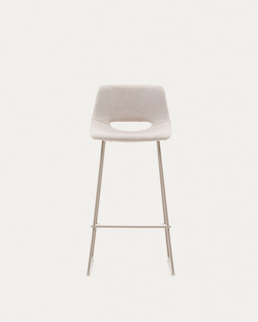 Zahara beige stool with steel in a beige finish, height 76 cm