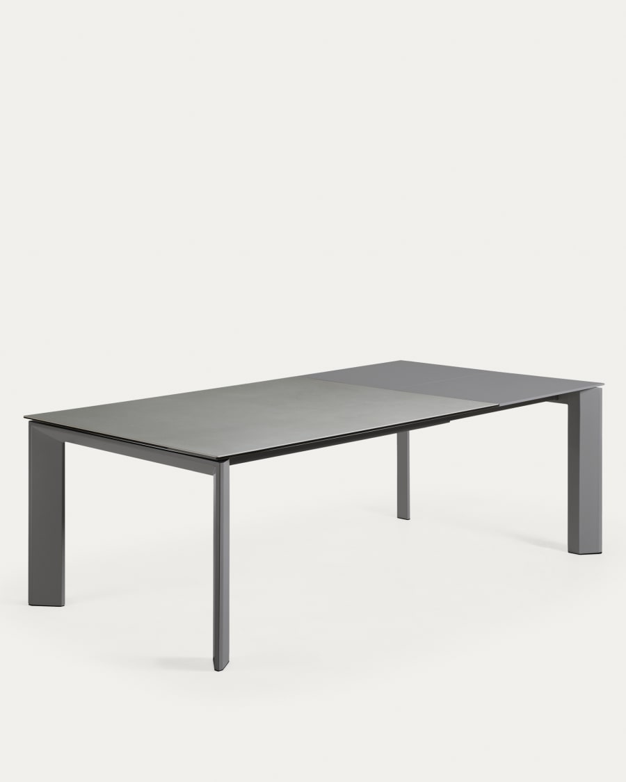 Axis Ausziehtisch Feinsteinzeug mit Hydra Plomo Finish Beine in Anthrazit 160 (220) cm