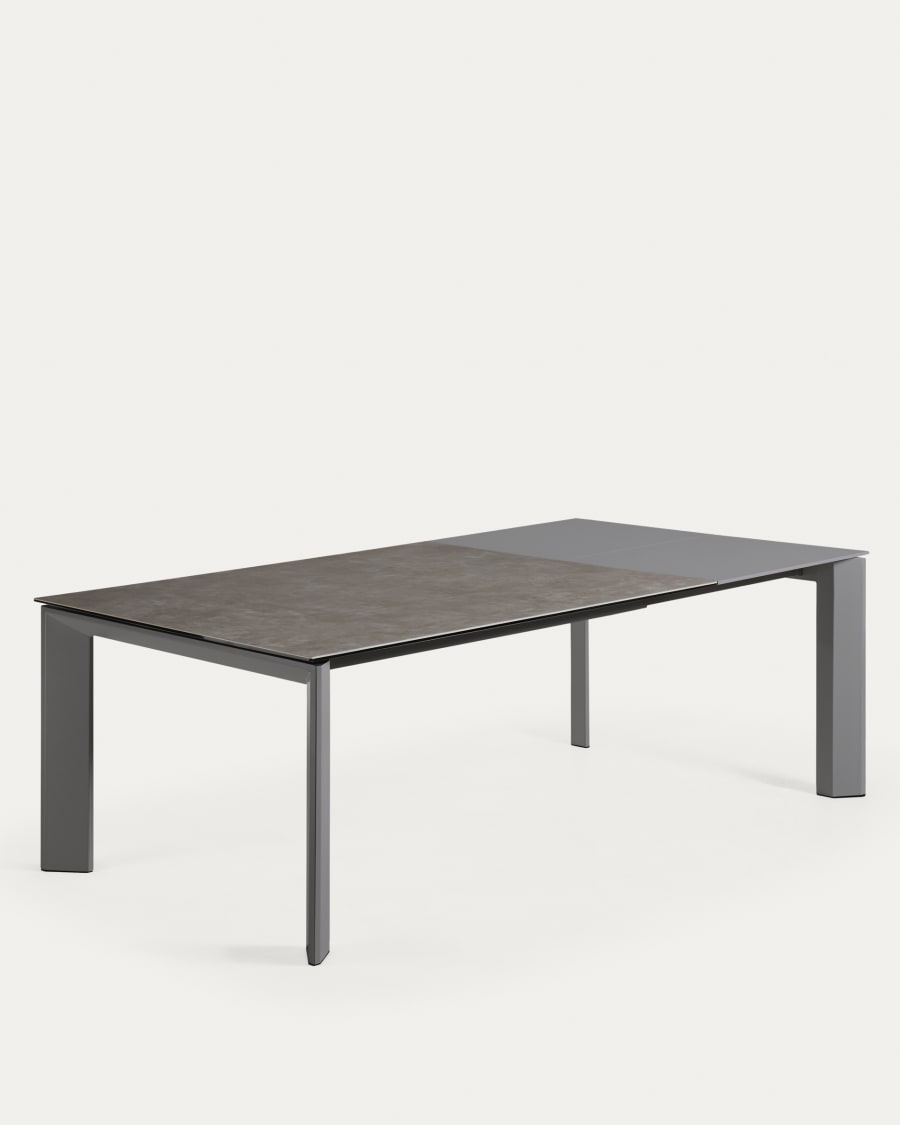 Axis Feinsteinzeug Vulcano Ceniza Finish Stahlbeine anthrazit 160 (220) cm