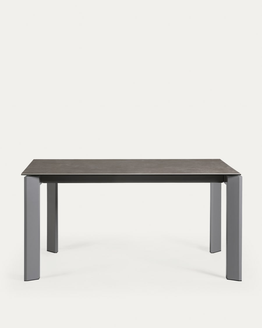 Axis Feinsteinzeug Vulcano Ceniza Finish Stahlbeine anthrazit 160 (220) cm