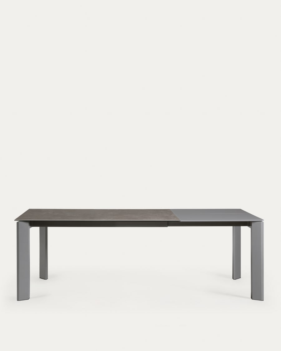 Axis Feinsteinzeug Vulcano Ceniza Finish Stahlbeine anthrazit 160 (220) cm