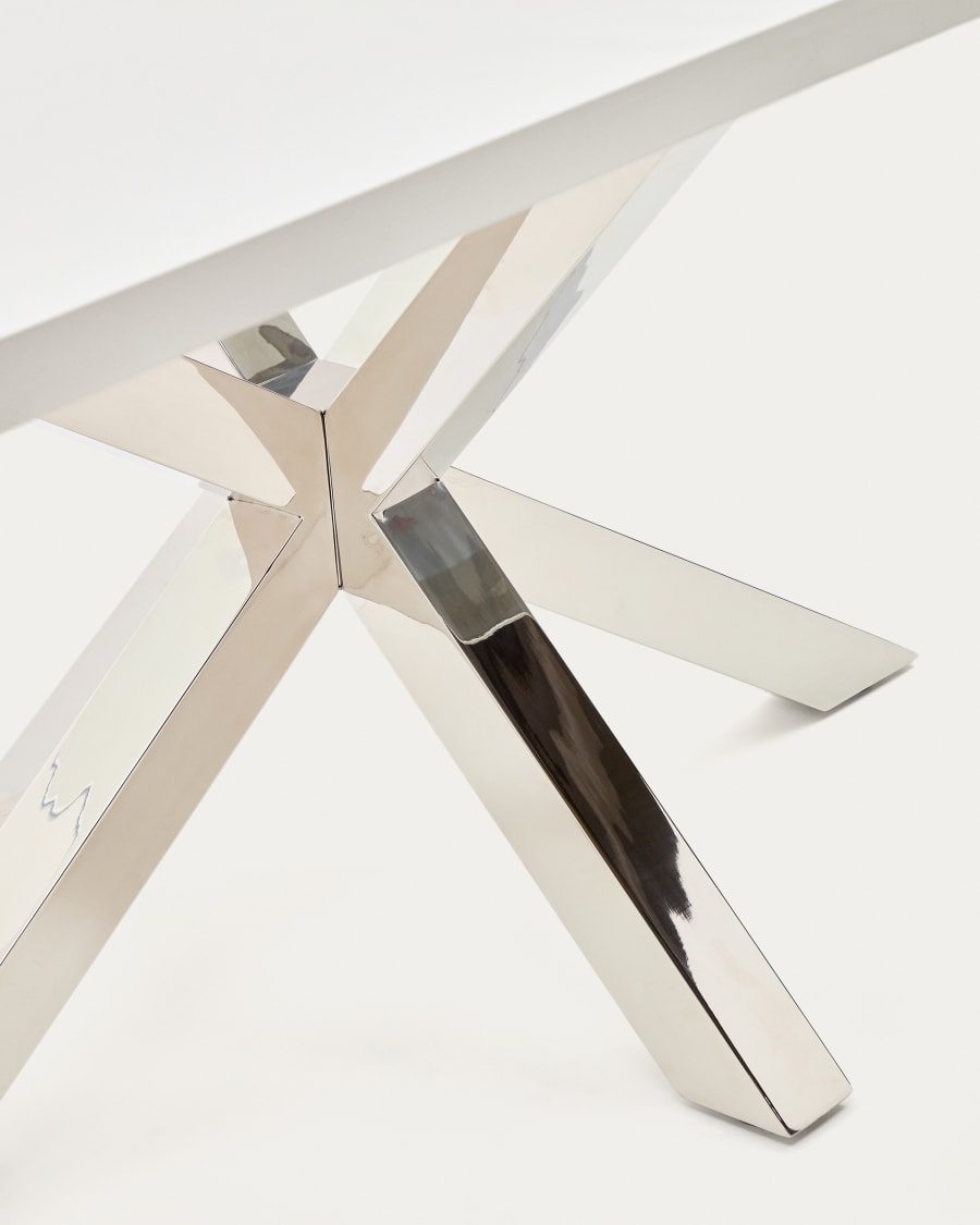 Argo table in melamine with black finish and stainless steel legs, 200 x 100 cm