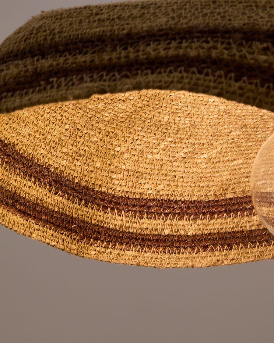 Vinyola Deckenlampe aus Naturfasern mit naturfarbenem und schwarzem Finish Ø 44 cm