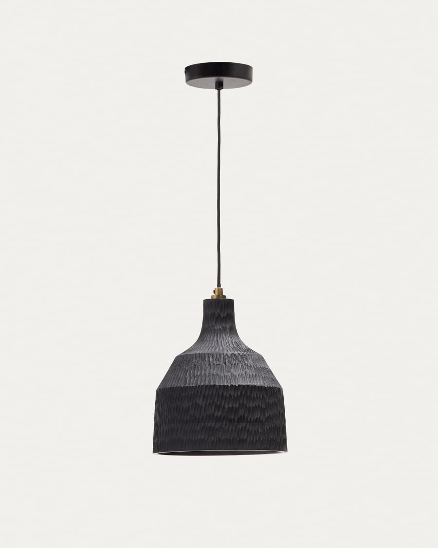 Amire wooden ceiling lamp in a black finish, Ø 21 cm