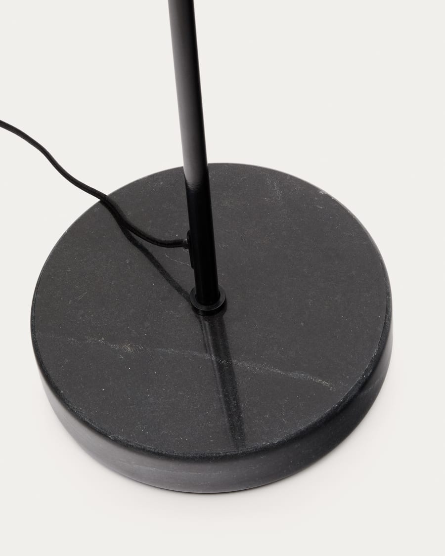 Stehlampe Sayra aus schwarzem Marmor und Metall mit schwarzem Finish