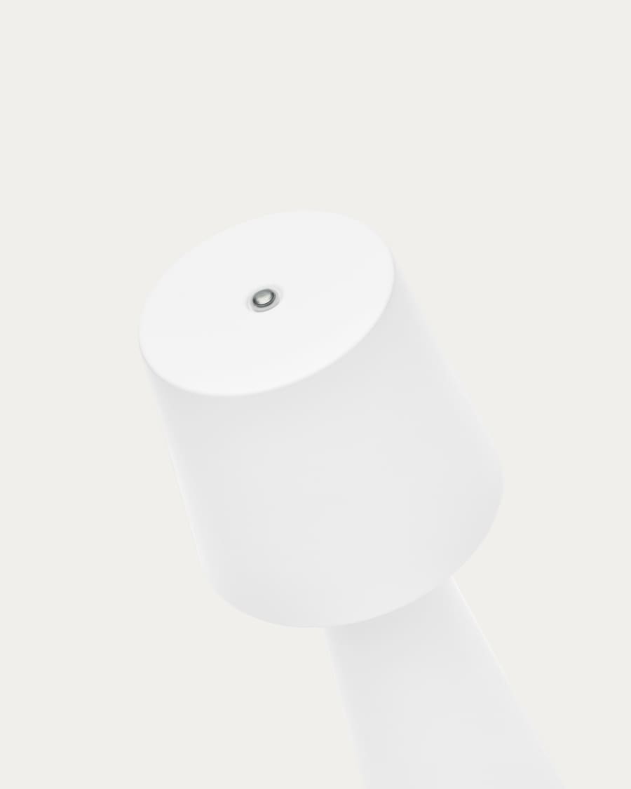 Arenys small outdoor metal table lamp in a white painted finish