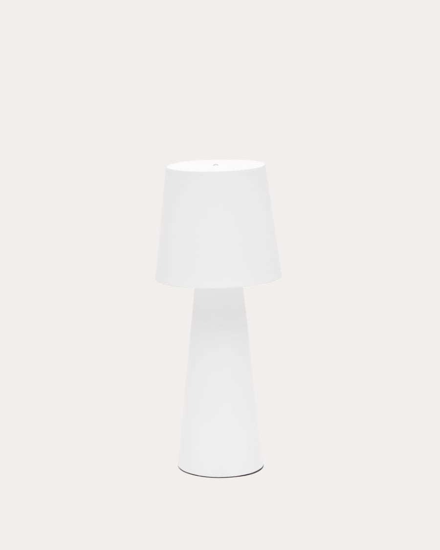 Arenys large outdoor metal table lamp in a white painted finish