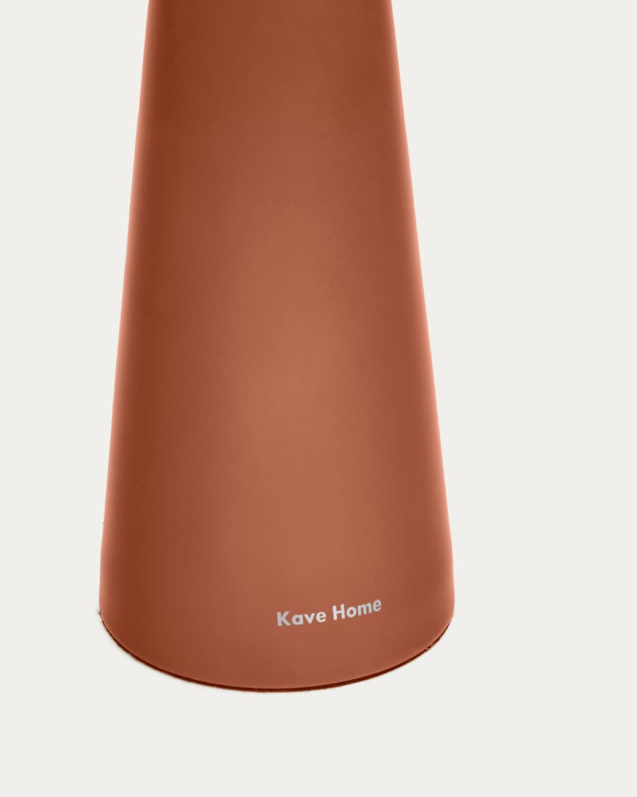 Arenys small outdoor metal table lamp in a terracotta painted finish