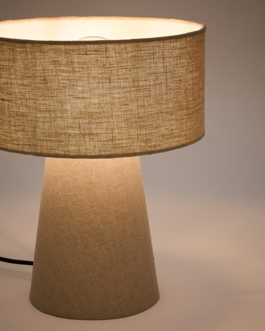 Algaida Tischlampe aus grauem Stoff