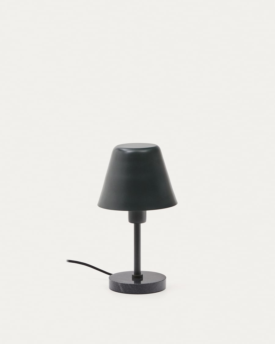 Calina table lamp in green metal and black marble