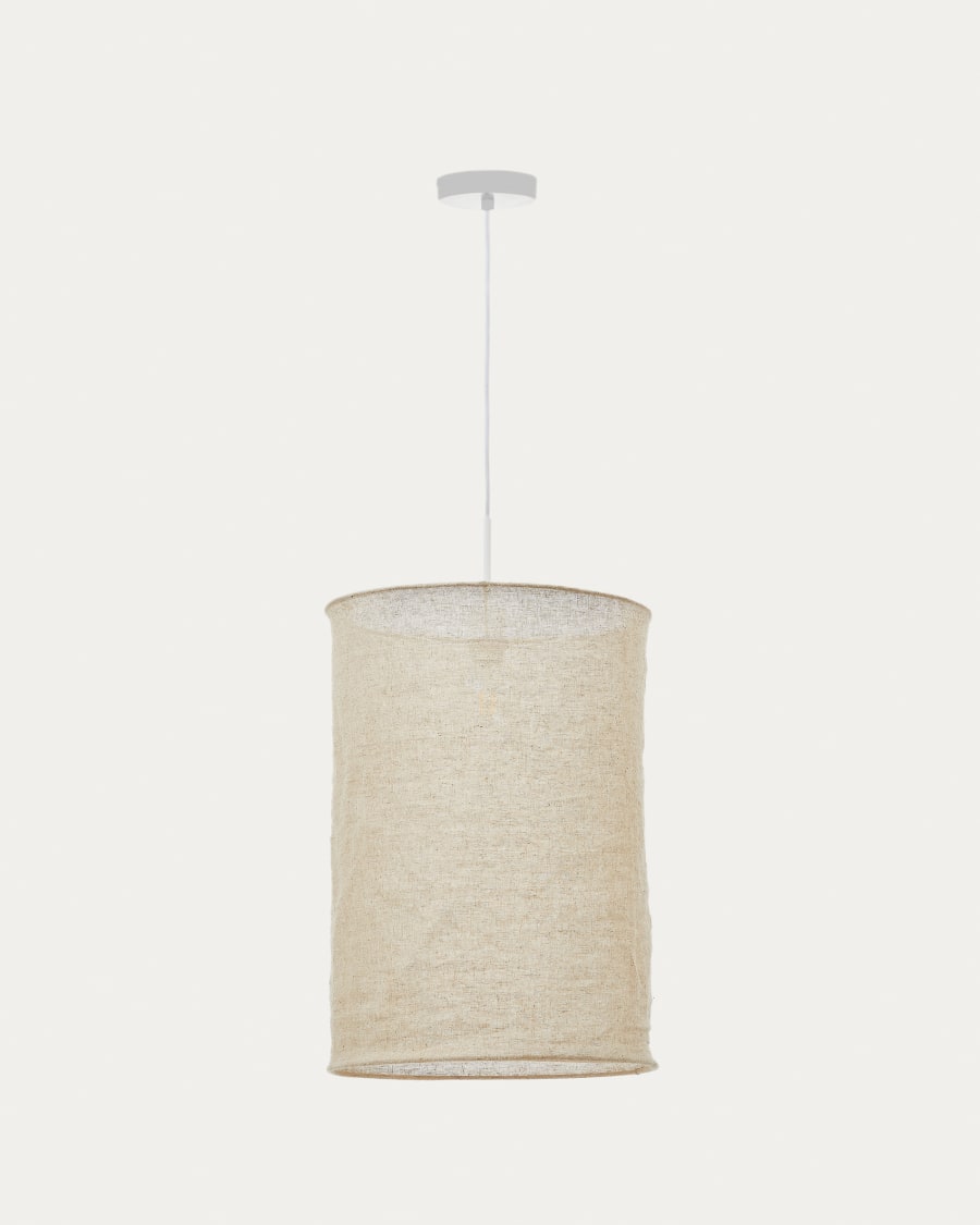 Mariela linen ceiling lamp shade in a beige finish Ø 40 x 60 cm