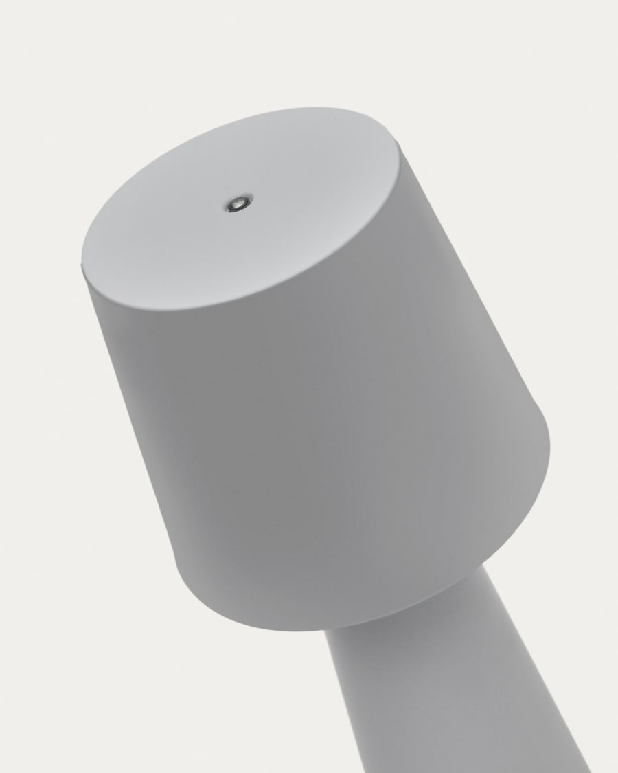 Arenys large outdoor metal table lamp in a grey painted finish