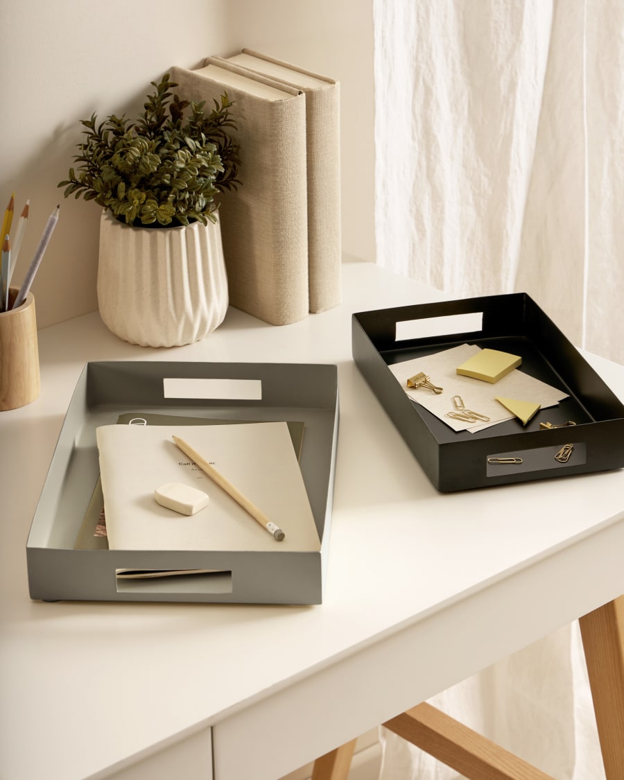 Milan Leaves artificial plant with white ceramic planter, 23.5 cm