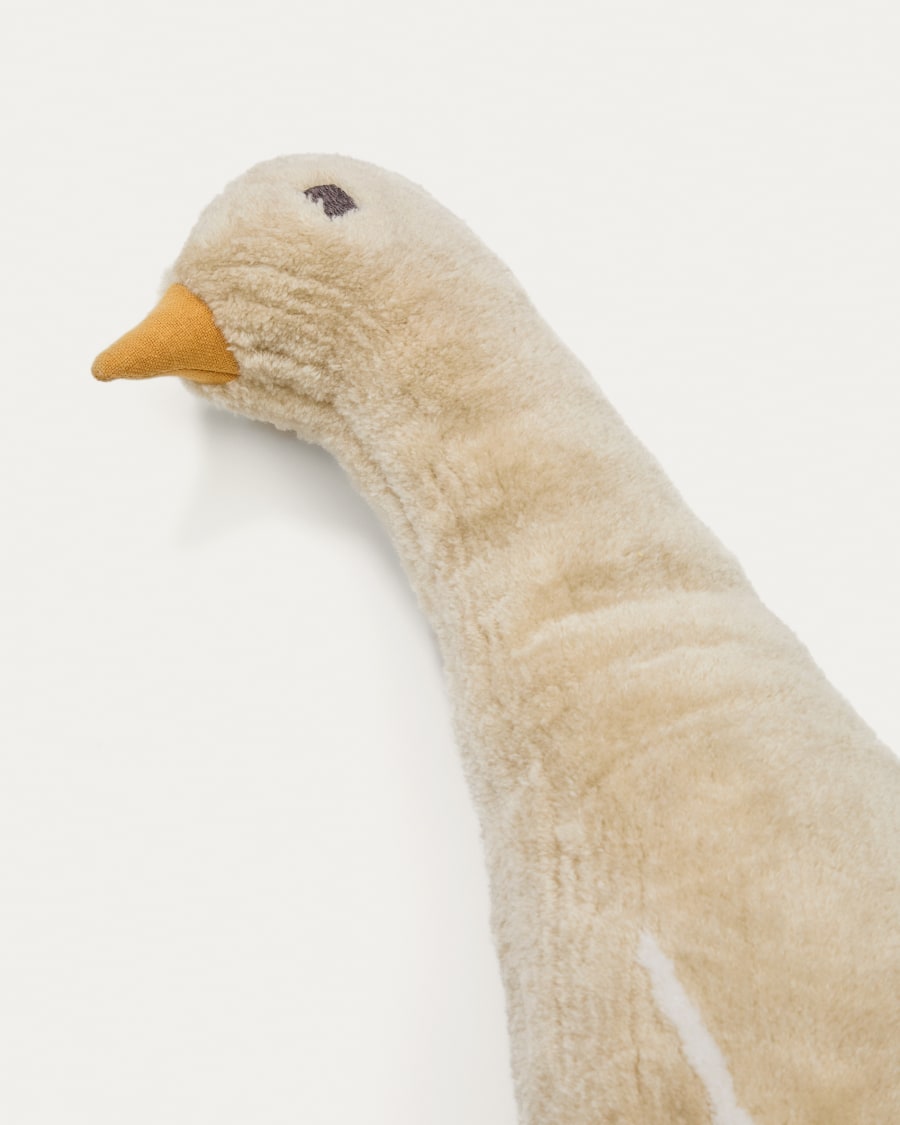 Milu beige, goose-shaped, cotton cushion, 50 cm