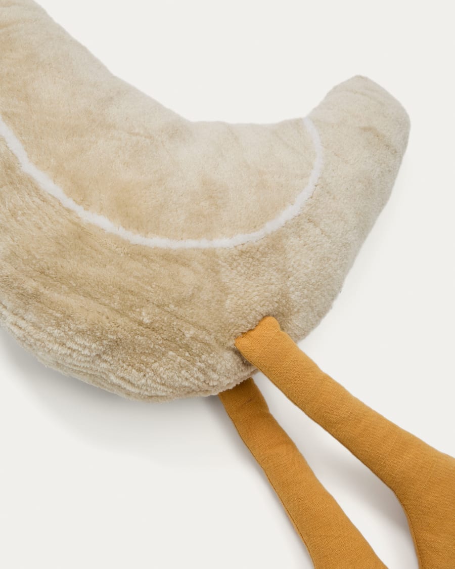 Milu beige, goose-shaped, cotton cushion, 50 cm