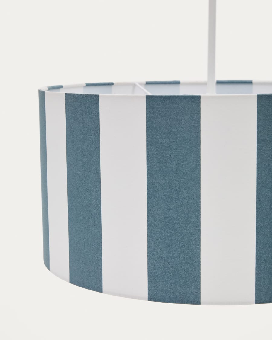Ciral ceiling lamp shade with blue and white stripes, Ø 40 cm