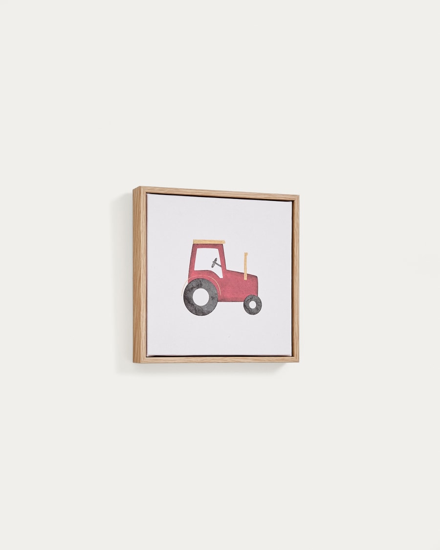 Quadro Pecky con trattore rosso 20 x 20 cm