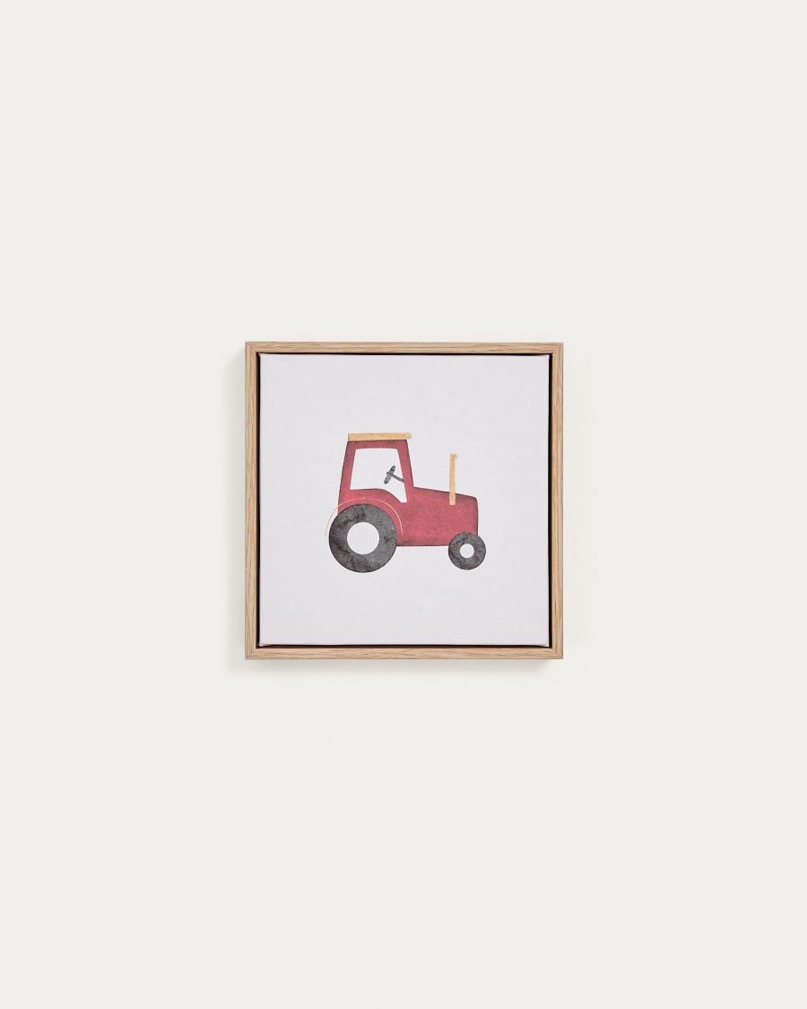 Quadro Pecky con trattore rosso 20 x 20 cm