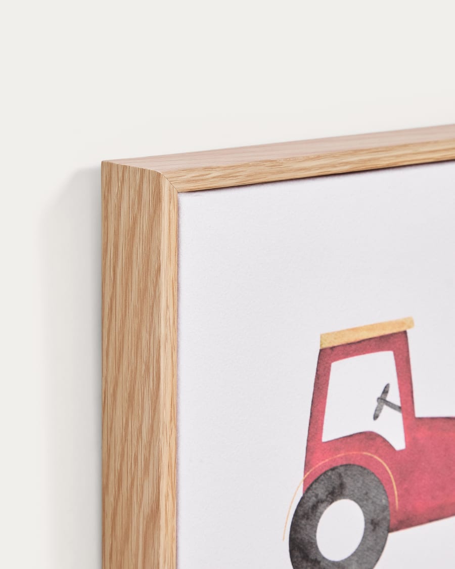 Quadro Pecky con trattore rosso 20 x 20 cm