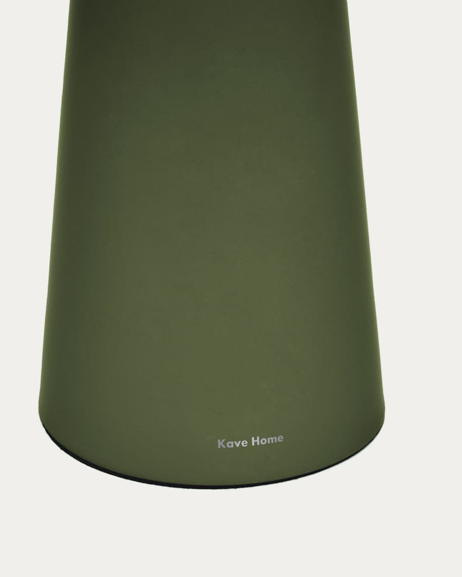 Arenys large outdoor metal table lamp in a green painted finish