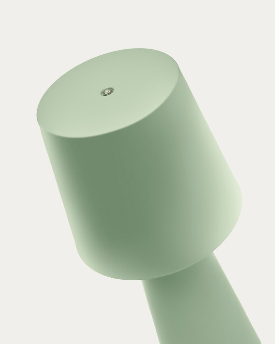 Arenys large outdoor metal table lamp in a turquoise painted finish