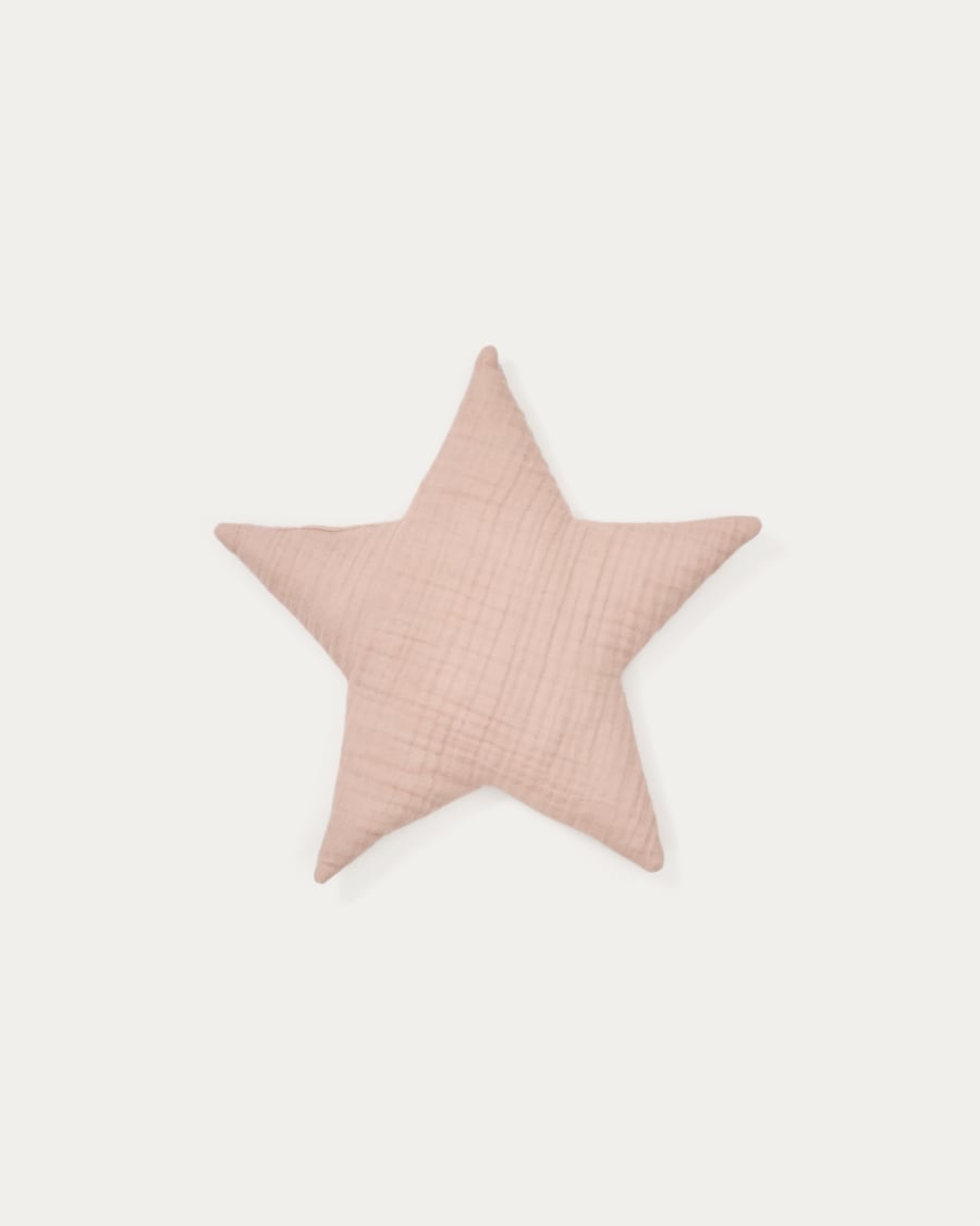 Laily star shaped pink cushion made of 100 organic cotton 30 x 30 cm Kave Home Spain
