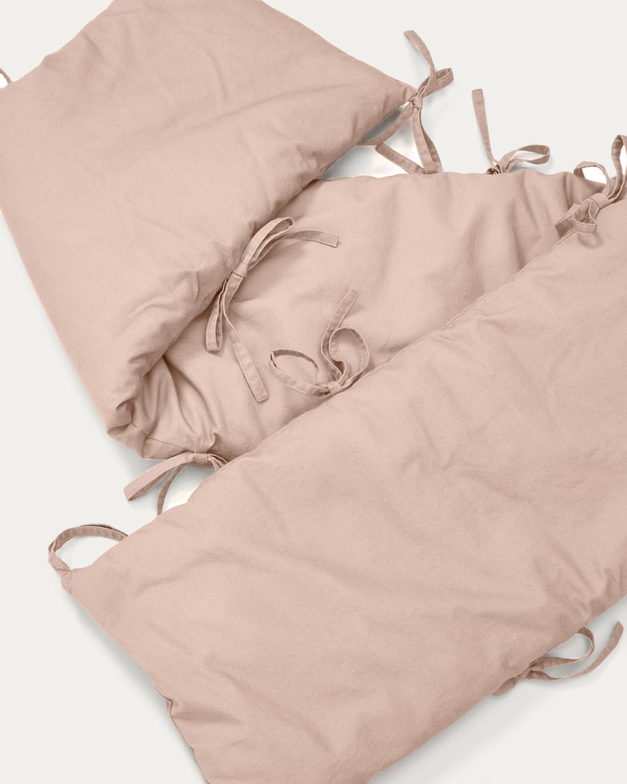 Laily pink cot protector made of 100% organic cotton, 180 x 30 cm